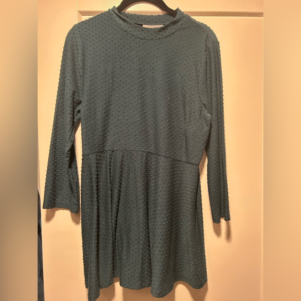 Motherhood Gray Sheath Dress with Cowl Neck and Dolman Sleeves